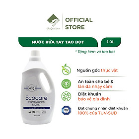 Nước rửa tay hữu cơ diệt khuẩn dạng bọt hương Quế 1000ml thương hiệu Ecocare (tặng kèm vỏ tạo bọt)