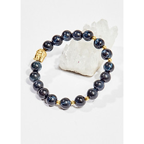 Vòng tay phong thủy nữ đá mắt hổ xanh đen charm phật 8mm mệnh thủy , mộc - Ngọc Quý Gemstones