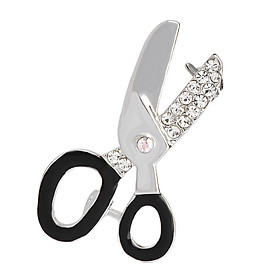 Rhinestone Small Scissor Brooch Pin Bridal Wedding Jewelry Womens Scarf Clips 3.8 x 2.2 cm