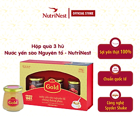 Hộp Quà Gold Bird - Nước Yến Sào Chưng Đường Phèn Nguyên Tổ 10g (3 hũ x 190g)