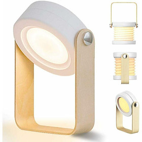 Đèn giường ngủ xúc giác LED với cường độ thay đổi với tay cầm bằng gỗ Đèn bàn cổ điển 3 Cấp độ của đèn bàn xúc giác ánh sáng gấp cho phòng ngủ - 1 màu trắng
