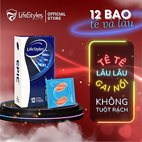 Bao cao su có gai và kéo dài thời gian LifeStyles Epic hộp 12 bao