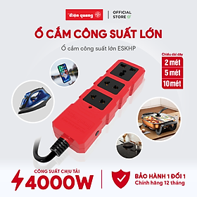 Mua Ổ cắm công suất lớn Điện Quang ĐQ ESKHP 3RB 5M (3 lỗ  màu đỏ đen  dây dài 5m)