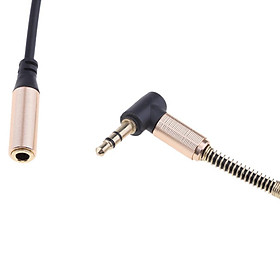 3.5mm Auxiliary Audio Male to Female Cable 90 Degree Right  white