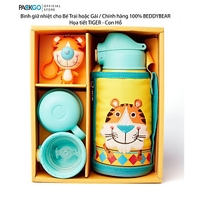 Mua Bình giữ nhiệt cho Bé Chính hãng 100% Beddy Bear - Dung tích 630 ml - Hình Tiger - Con Hỗ - 3 nắp thay thế - tặng móc khóa xinh xắn - Chất liệu cao cấp inox 316 - Bảo hành chính hãng 2 năm Beddy Bear