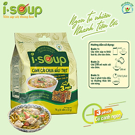 Canh Cải Chua Nấu Thịt Ăn Liền I-Soup 78g 06 viên