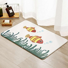Mua Thảm Đá Siêu Thấm Nhật Bản Họa Tiết Con Cá