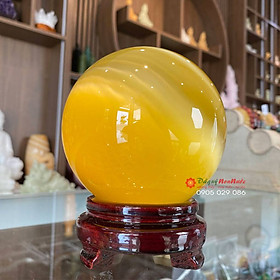 Mua Quả cầu phong thủy năng lượng đá mắt mèo vàng 8cm