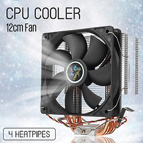 CPU Cooler 4 Heatpipes 3 Pin Cooling Fan Heatsink For LGA 775/1155/1156/1366 AMD