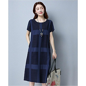 Đầm suông kẻ ô nữ tính. - DS57