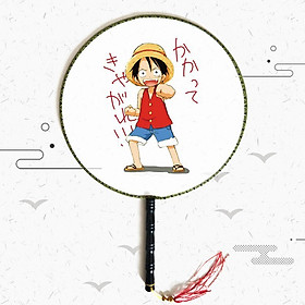 Quạt tròn cổ trang One Piece Đảo hải tặc anime cầm tay