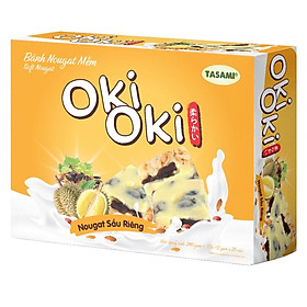 Bánh Nougat - Kẹo Hạnh Phúc Oki Oki Vị Sầu riêng Ngọt Nhẹ Tự Nhiên Mềm Dẻo Thơm Ngon (240g/Hộp)