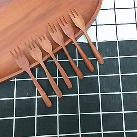 Bộ 6 nĩa gỗ Nhãn 3 chấu nhỏ (12,5cmx1,8cm) - N12