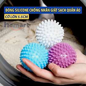 Mua COMBO 3 Bóng Giặt Silicon Cầu Gai Chống Nhăn Quần Áo Quả Banh To 5.5CM Hamart Giặt Sạch Vượt Trội