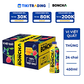 Thùng 24 Chai Trà Mật Ong vị Việt Quất BONCHA 450ml bao bì Tết