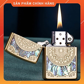 Mua Hột Quẹt Bật Lửa Xăng Đá Zorro Z91751B Họa Tiết La Bàn Phối Khảm Trai Cực Đẹp
