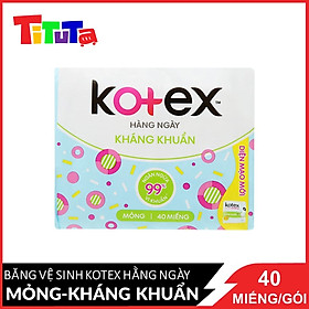 Băng vệ sinh Kotex Hàng ngày Kháng khuẩn Siêu bảo vệ 40s