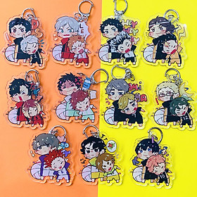 ( Mica trong acrylic ) Móc khóa Haikyuu!! Vua bóng chuyền ver couples quà tặng xinh xắn dễ thương chibi anime (MẪU GIAO NGẪU NHIÊN)