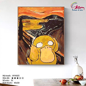 Mua Tranh tô màu theo số hài hước vịt koduck Pokemon NV4025