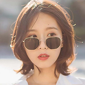 Mắt Kính Nữ Gọng Vàng Phong Cách Hàn Quốc Tặng Lá Bồ Đề May Mắn Bình An