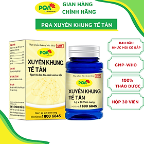 PQA Xuyên Khung Tế Tân là dược phẩm thảo dược giúp tăng lưu thông khí huyết cho người bị đau đầu, nhức mỏi cơ bắp.