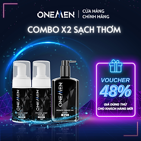 Combo Tiết Kiệm: 2 Bọt Vệ Sinh Nam + Sữa Tắm Gội OneMen 3 IN 1  Aromatic Shower Gel