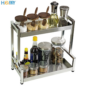 Kệ đựng gia vị nhà bếp 2 tầng Inox 304 HOBBY HOME DECOR GV2TN - không rỉ sét