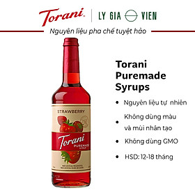 Siro Pha Chế Vị Dâu Tây Torani Puremade Strawberry Syrup 750ml Mỹ