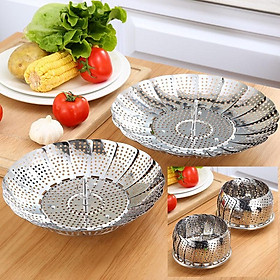 Mua Xửng hấp cá  hấp thức ăn  vỉ đồ xôi bánh bao bằng inox có thể xếp gọn 21x8 cm