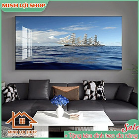 Mua  HCM  Tranh tráng gương cao cấp THUẬN BUỒM XUÔI GIÓ trang trí phòng khách biếu tân gia quà gửi sếp TẶNG KÈM ĐINH TREO