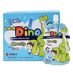 Nước Uống Dinh Dưỡng Vị Sữa Dành Cho Trẻ Em Long Dino Mẫu Mới (10 Gói x 120ml)