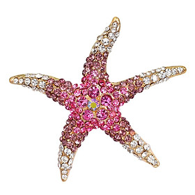 Pink Rhinestone Starfish Brooch Pin Jewelry Animal Nautical Themed Blue