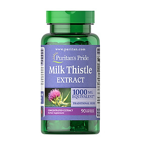 Thực Phẩm Chức Năng - Viên Uống Bổ Gan, Giải Độc Gan, Tăng Cường Chức Năng Gan Puritan'S Pride Milk Thistle Extract 1000Mg (90 Viên)