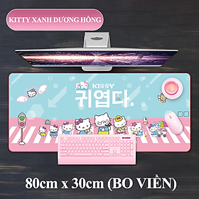Mua Tấm lót chuột  pad chuột kích thước cỡ lớn 80*30cm hình Kitty dễ thương chất liệu vải lụa mượt mà chống trầy xước TLC00009