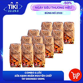 Combo 4 Lốc Sữa Hạt Hạnh Nhân Nguyên Chất 137 Degrees