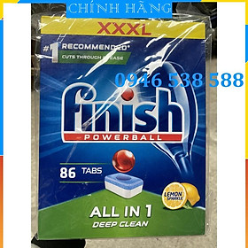 VIÊN RỬA BÁT FINISH ALL IN ONE HƯƠNG CHANH 86 VIÊN NHẬP KHẨU CHÍNH HÃNG