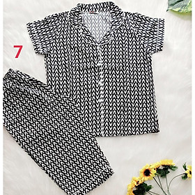 Pijama lụa hàn cao cấp - Quần lửng có túi - ảnh thật