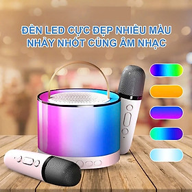 Mua Loa Bluetooth Mini Karaoke Không Dây  Kèm 2 Mic  Âm Thanh Sống Động  Đèn LED 16 Màu - HÀNG CHÍNH HÃNG MINIIN