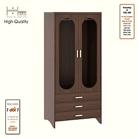 Mua HAPPY FURNITURE   Tủ lưu trữ 2 cửa kính 3 ngăn kéo - CHEVY  TLT_050   80cm x 59cm x 180cm DxRxC