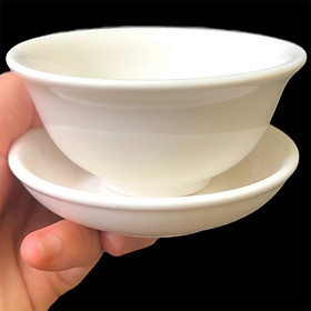 Mua Bộ 2 chén đĩa men sứ trắng cao cấp loại 10 cm - Hàng khuyến mãi - Mã số 1008