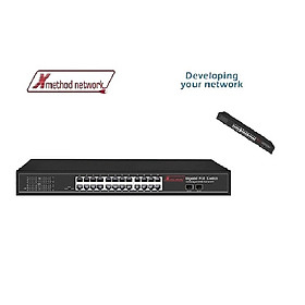 Bộ chuyển mạch 26 port unmanaged Gigabit Ethernet switch, 24 port Gigabit PoE, 2 SFP, 400W power supply - Xmethod Network - Hàng chính hãng 