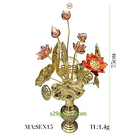 Mua Hoa sen đồng thờ cúng cao 75cm hàng dày loại 1 bảo hành trọn đời