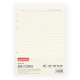 Hồng Hà Ruột Bìa Còng B5, 160TR, ĐL 100/76-78% Kẻ Ngang 3020