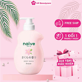 Sữa Tắm Trắng Mịn Da Chiết Xuất Hoa Anh Đào Kracie Naive Body Wash Sakura 530mL