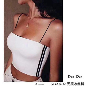 Áo bra croptop thun sọc thể thao sợi mảnh
