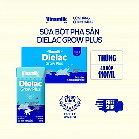 Thùng 48 Hộp Sữa Bột Pha Sẵn Vinamilk Dielac Grow Plus - Đỏ 110ml