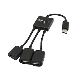 3in1 USB 3.1  To Micro USB 2.0 Power Charging Host OTG Hub Cable