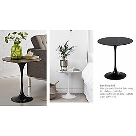Mua Bàn sofa góc bàn trà mini nhỏ gọn TULIP mặt đá trắng vân mây tròn 50 cm chân nhôm sang trọng TS TULIP-05E Nội thất CAPTA HCM