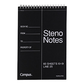 KOKUYO Campus Student frosted PP face spiral binding notebook sublimation book upright 6x9 inch 60 pages black WCN-CTNB610N
