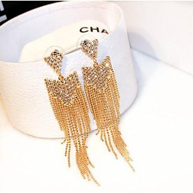 Bông tai tua rua đính đá xi vàng 18k - PK2543